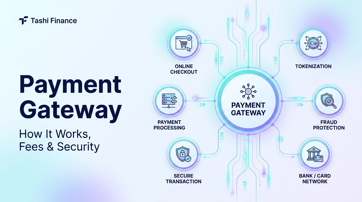 Payment gateway connecting online checkout, payment processing, tokenization, fraud protection, and bank networks