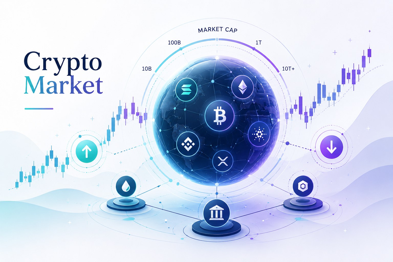 Crypto market, market capitalization, cryptocurrency trading, and digital assets